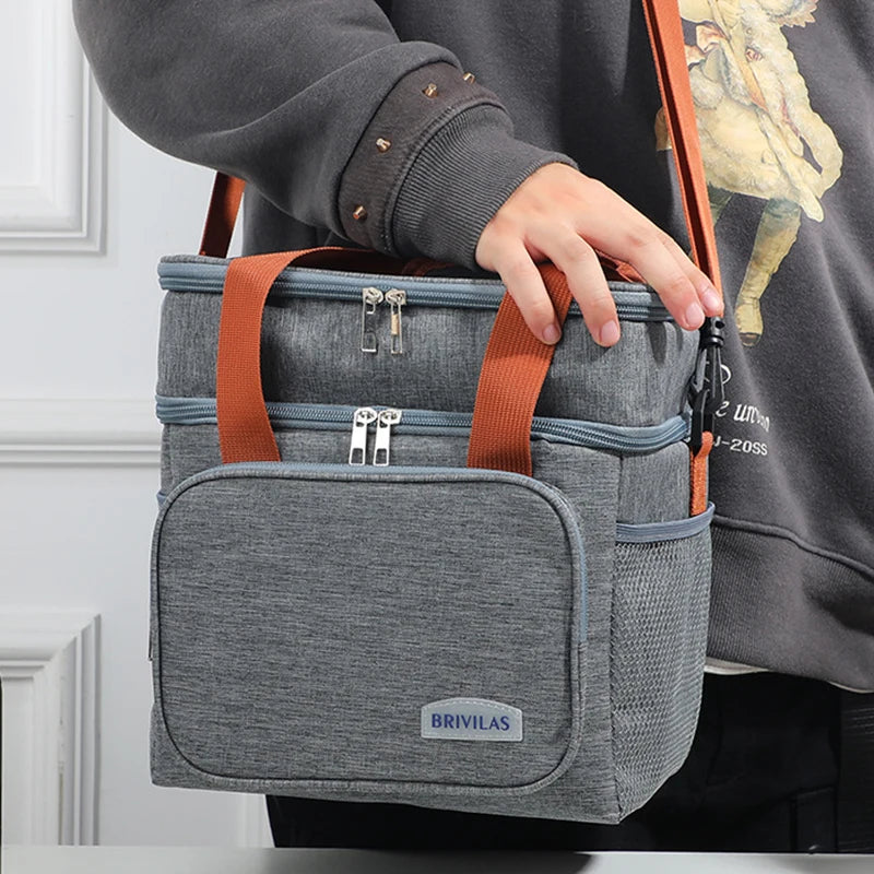 Double Layer Lunch Bag – Large Capacity Thermal Insulated Leakproof Cooler Tote for Work, School & Picnic