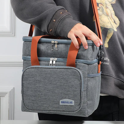 Double Layer Lunch Bag – Large Capacity Thermal Insulated Leakproof Cooler Tote for Work, School & Picnic