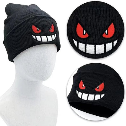 Anime Embroidered Knitted Cap - Unisex Cartoon Hat for Adults & Kids, Halloween Cosplay & Christmas Gift