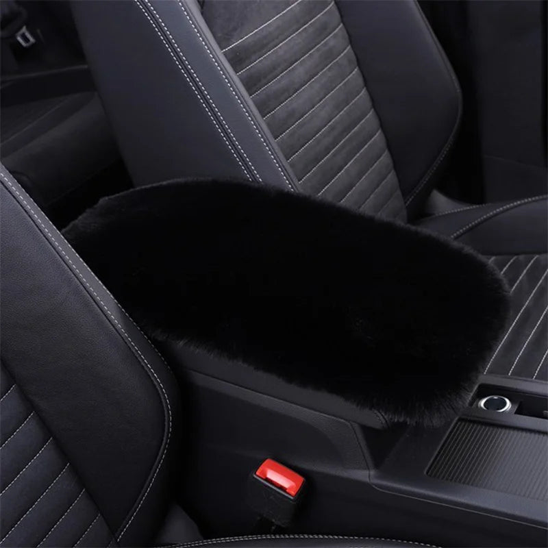Cute Plush Car Armrest Cover – Warm Center Console Cushion Pad for Auto Interior Decor (Universal Fit)