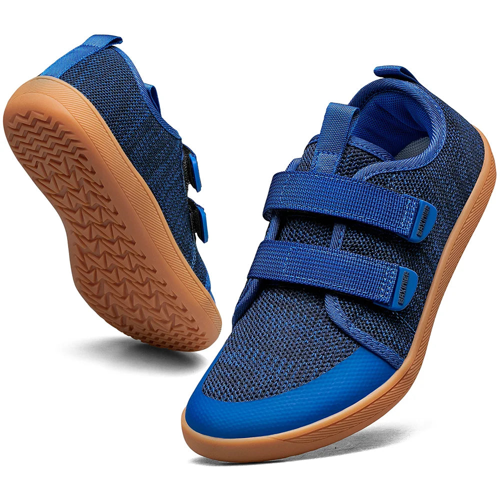 Kids Barefoot Sneakers – Breathable Wide Toe Knitted Mesh Shoes for Boys & Girls, Non-Slip Fashion Walking Cross Trainers