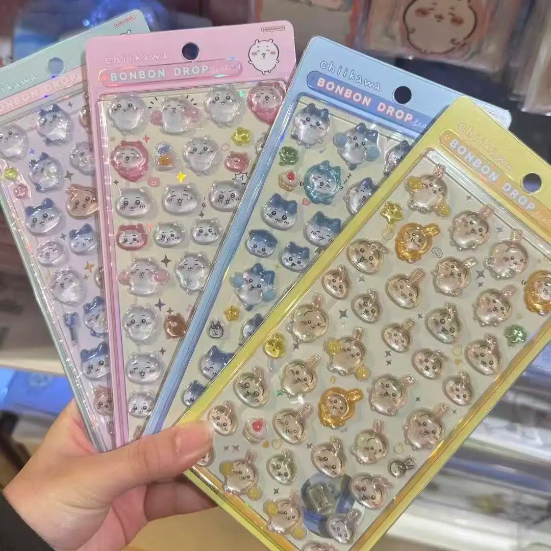 3D Chiikawa Usagi Crystal Stickers - Cute Waterproof DIY Decals for Phone Case, Nails, Notebook & Laptop Decor
