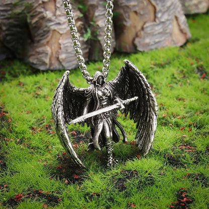 Gothic Skull Jesus Cross Necklace – Punk Catholic Amulet Jewelry for Men, Religious Pendant