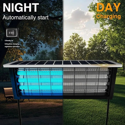 Large Solar Bug Zapper - Rechargeable Waterproof Mosquito & Insect Killer for Outdoor Patios and Camping