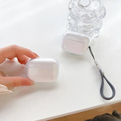 Clear Soft TPU Earphone Case for AirPods 1/2/3/4 & Pro/Pro 2 — Shockproof Cover with Lanyard Strap for AirPods 4 Charging Case