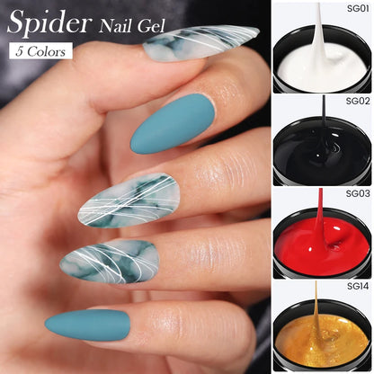 BORN PRETTY Spider Wire Gel Nail Polish 5ml - Flower Drawing & Creative Point-to-Line Nail Art Gel Varnish