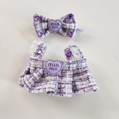 Cute Labubu Doll Outfit Set – Classic Dress for 17cm V2 Mini Dolls, Clothing Accessories for Kids Gift