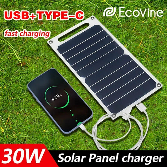 5V USB Type-C Solar Panel - Portable Flexible Charging Kit for Phones, Cars, Camping, Hiking & Power Banks (IP65)