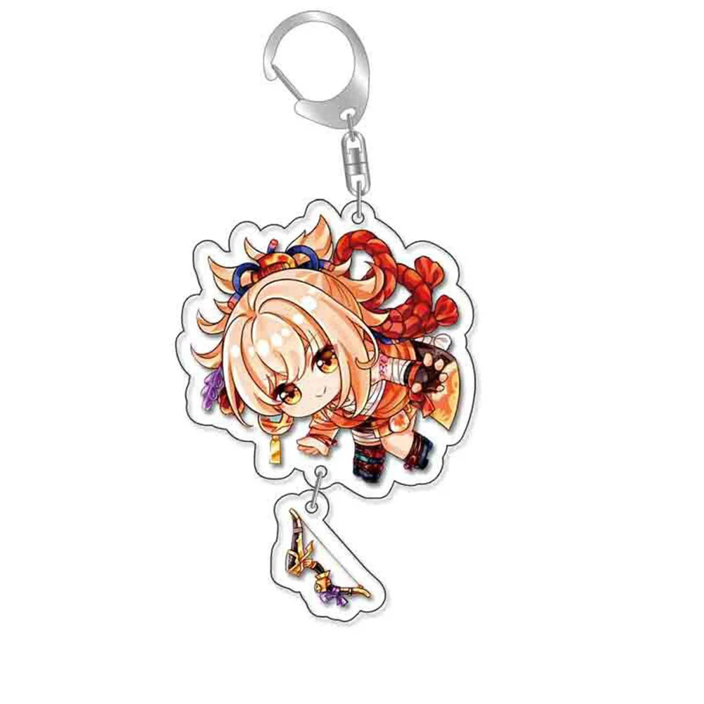 Anime Game Keychain – Atataki Itto, Kunikuzushi, Xiao, Tartaglia & Kazuha Cat Series Cosplay Key Chain