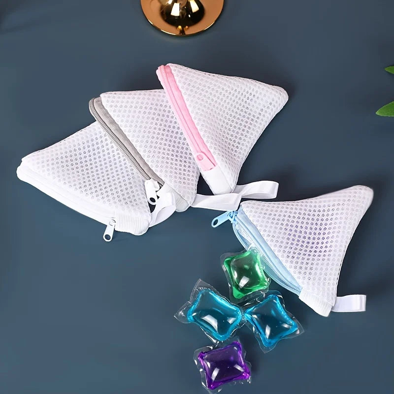 2PCS Zipper Laundry Bags for Socks & Small Items – Corner Design Mesh Laundry Wash Bags, Detergent Compatible