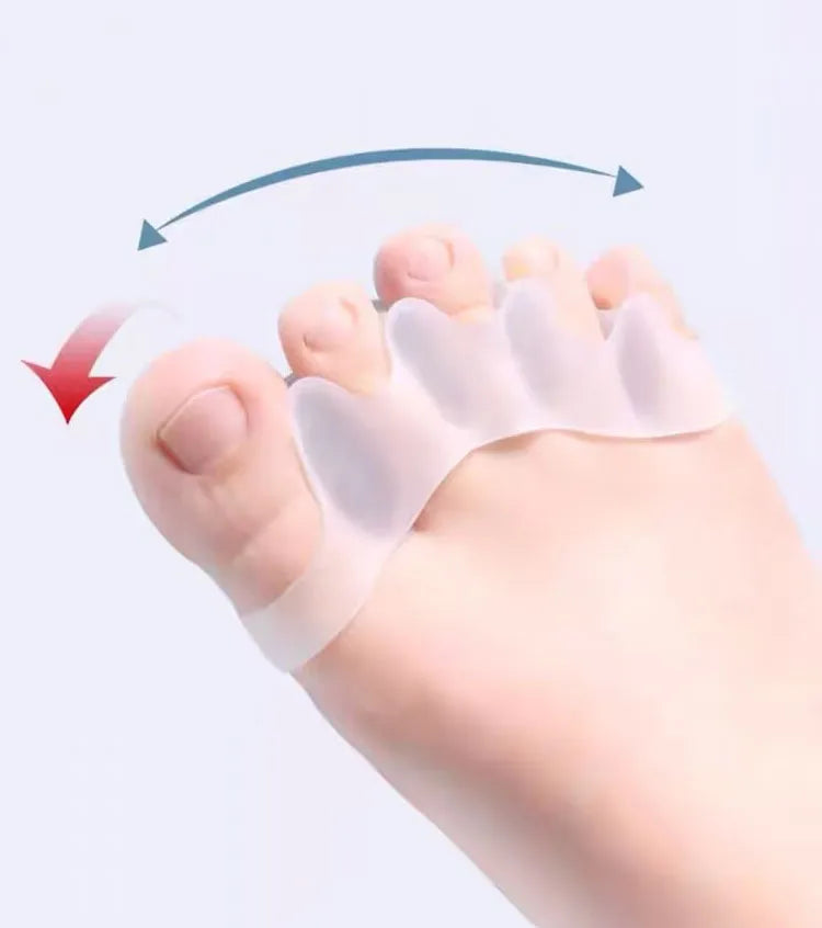 2Pc Silicone Toe Separator — Foot & Toe Spreader for Hallux Valgus, Bunion Correction & Toe Straightening