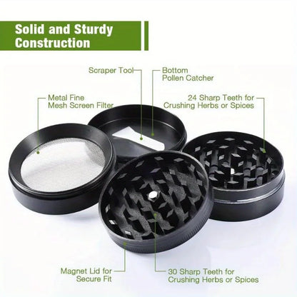 40mm 4-Layer Metal Herb Grinder – Spice & Tobacco Crusher Shredder for Smoking Accessories