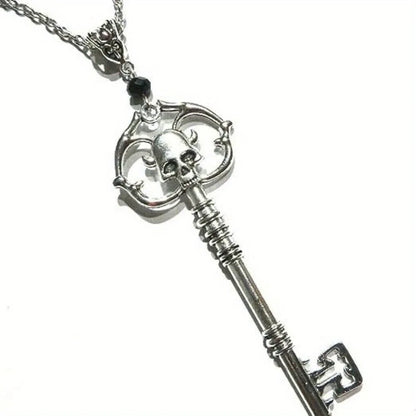 Gothic Skull Lover Key Necklace - Dark Punk Personalized Collar Jewelry Gift