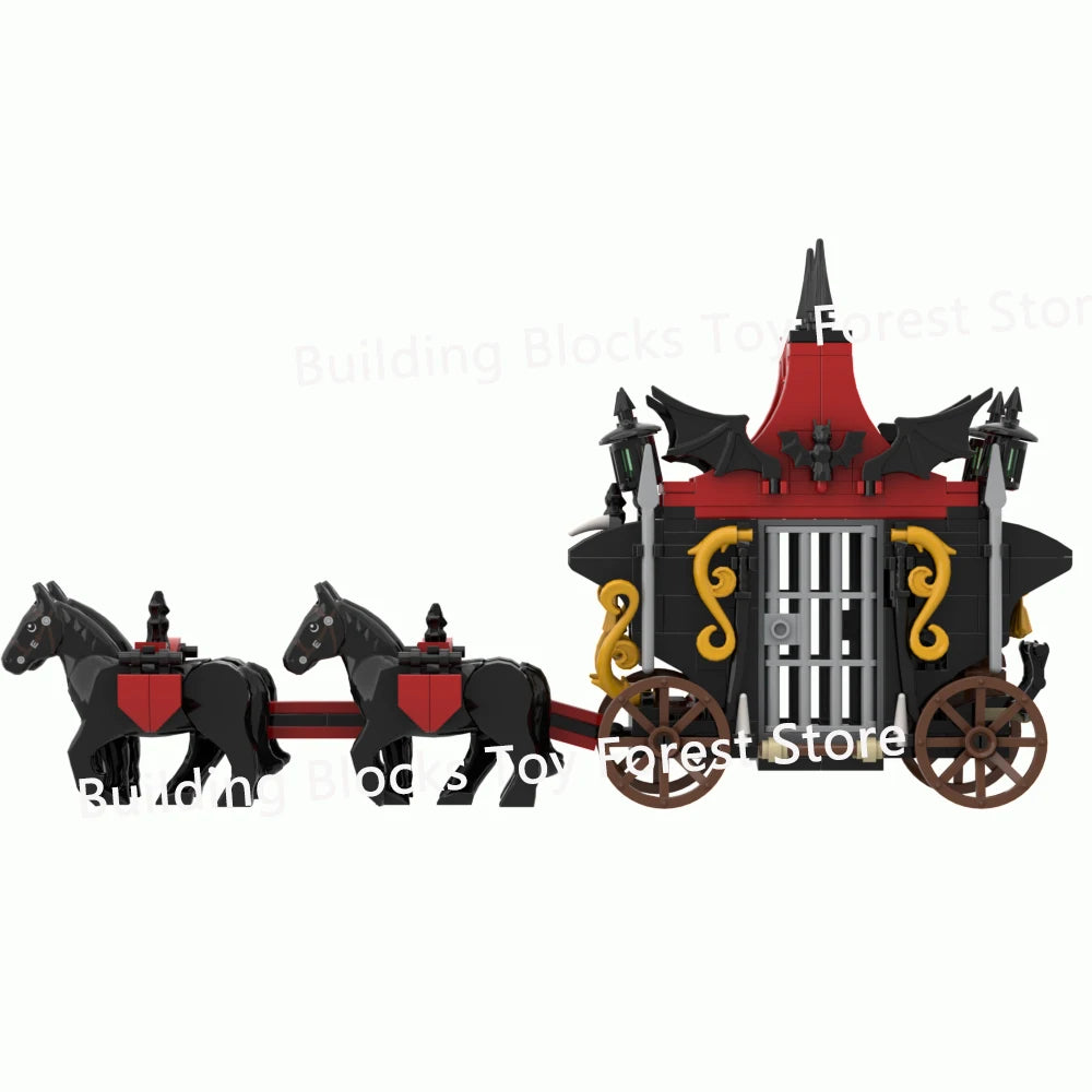 DIY Medieval Carriage Building Kit – Vampire Wagon MOC Brick Toy for Boys Birthday Gift