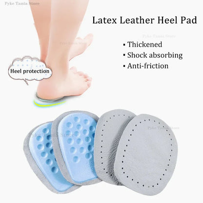 Heel Insoles with Arch Support - Thickened Latex Leather Shoe Inserts for Comfort & Height