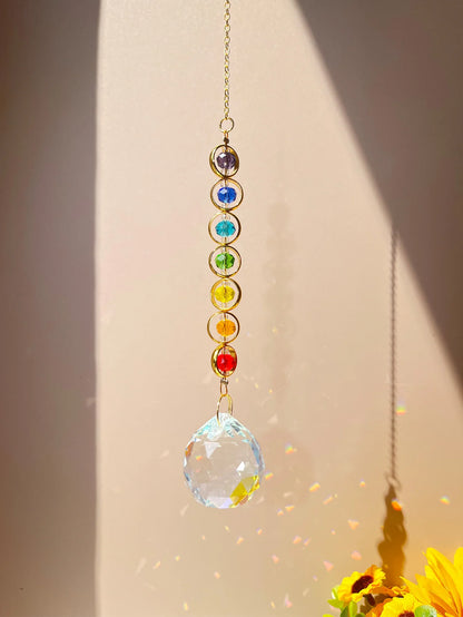 Crystal Suncatcher Mobile - Rainbow Prism Meditation Decor, Hanging Home Decoration & Fantasy Rainbow Maker