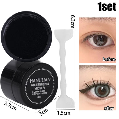 Waterproof Simple Eyeliner Stamp - Long-Lasting Double-Ended Lash Template with Ink, Black Eye Liner for Beginners