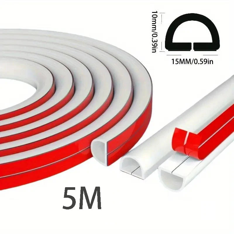 Cable Management Sleeve - 118" Self-Adhesive PVC Cord Hider for Wall & Floor, Insulated Wire Cover