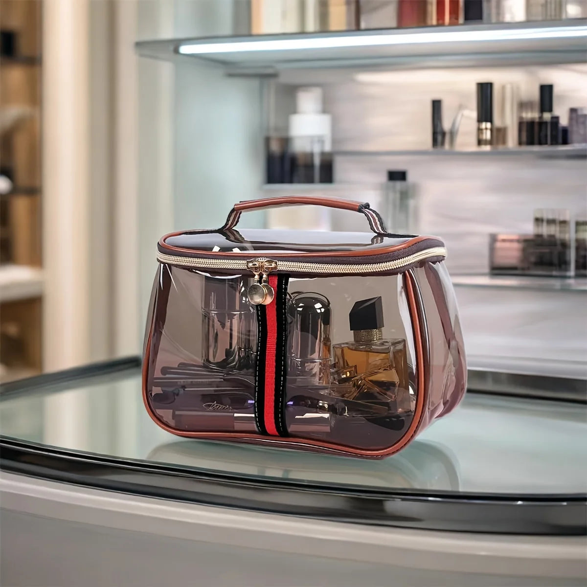 Transparent Makeup Bag - Waterproof Large Capacity Travel & Gym Toiletry Organizer