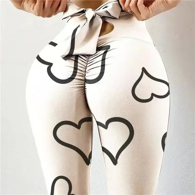 Women’s High Waist Butterfly Leggings – Bowknot Yoga Pants for Butt Lift & Fitness