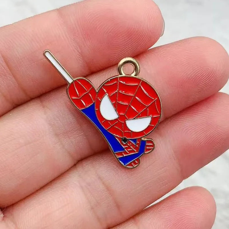 10-Piece Cartoon Alloy Drop Charms - DIY Jewelry Making Pendants for Earrings, Keychains & Creative Accessories