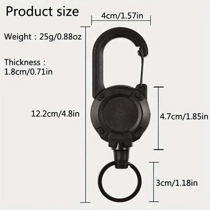 1/2/4PCS Retractable Keychain Badge Reel – Heavy Duty Extendable Holder with Carabiner for Men’s Outdoor Bags