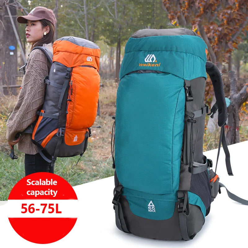 65L Large Camping Backpack — Waterproof Outdoor Hiking, Climbing & Trekking Mountaineering Sport Bag