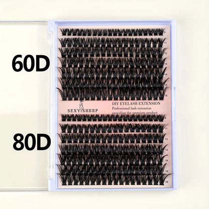 DIY Lash Extension Kit – 280pcs Individual Cluster Lashes (9-16mm, 40D-80D) with Bond, Seal & Remover