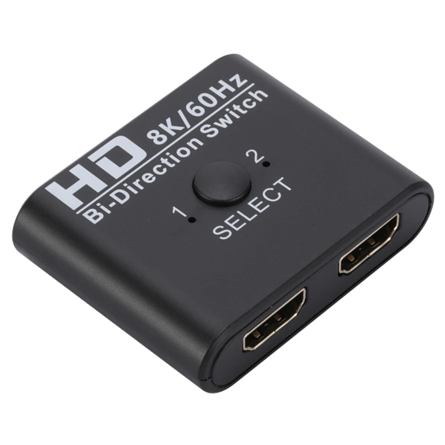 4K HDMI Bi-Directional Switch – 2 Port 8K 60Hz HDMI Splitter for Laptop, PC, Xbox, PS3/4/5, TV Box to Monitor Adapter