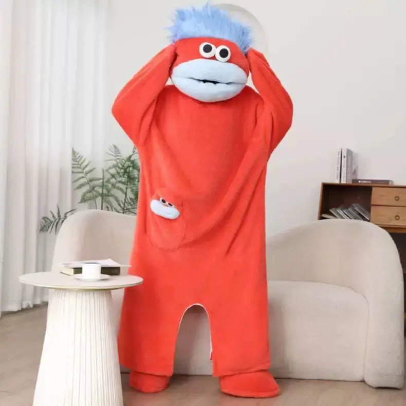 Big Mouth Monster Onesie Pajamas - Thick Coral Fleece Couple Cartoon Homewear