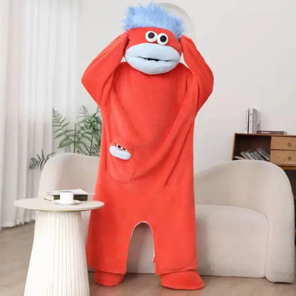 Big Mouth Monster Onesie Pajamas - Thick Coral Fleece Couple Cartoon Homewear
