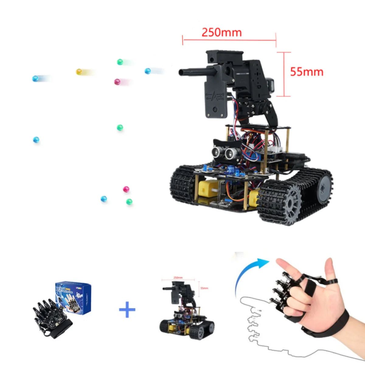 ACEBOTT Sensing Gloves Robot Car Kit - Gesture Control Smart Motion-Sensing Car for Arduino Learning & DIY Projects