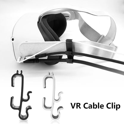 VR Cable Clamp Buckle – Data Line Fixer & Earphone Cord Clip for Oculus Quest 2 / Pico Neo 3, VR Strap Accessory
