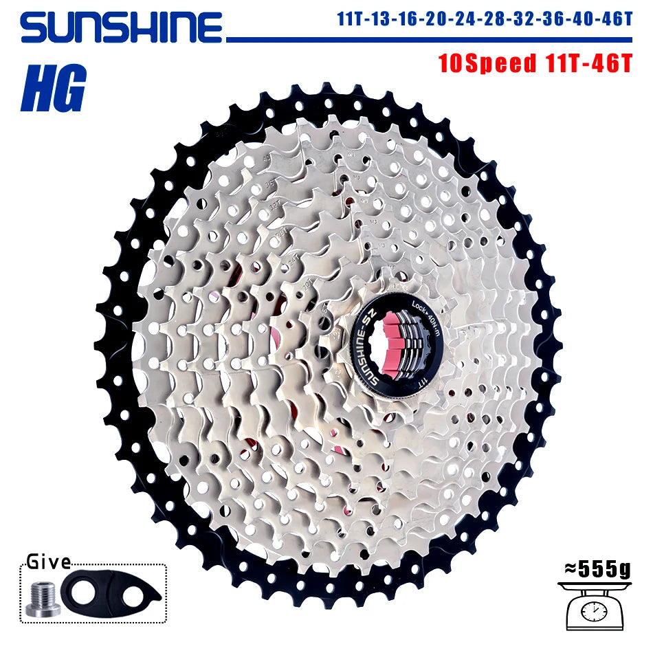 SUNSHINE Bicycle Cassette 8-12 Speed Freewheel - 32T to 52T Sprocket for Shimano/SRAM HG Flywheel