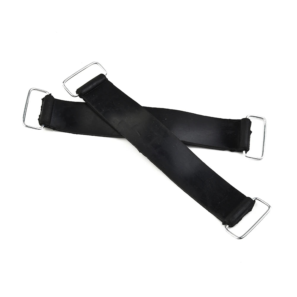 2pcs Motorcycle Rubber Battery Strap Holders — 18-23cm Belt for Honda, Scooters, Tricycles & All Motorcycles