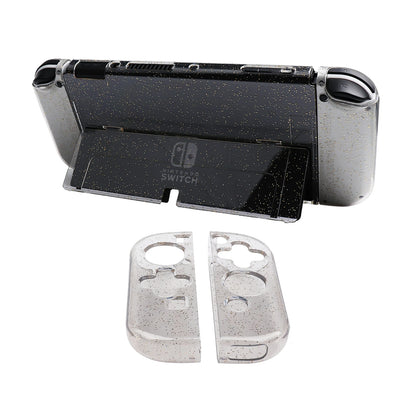 Glittery Transparent TPU+PC Protective Case for Nintendo Switch OLED - Console Skin & Accessories