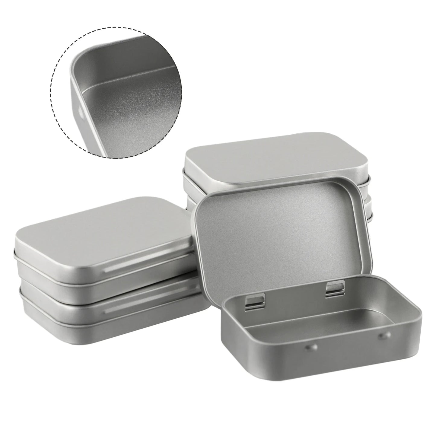 6PCS Mini Metal Storage Boxes — Tin-Plated Slide Cover for Jewelry, Pills, Cosmetics, and Portable Organizer