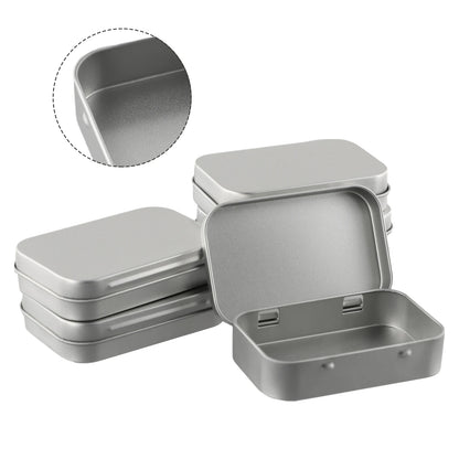 6PCS Mini Metal Storage Boxes — Tin-Plated Slide Cover for Jewelry, Pills, Cosmetics, and Portable Organizer