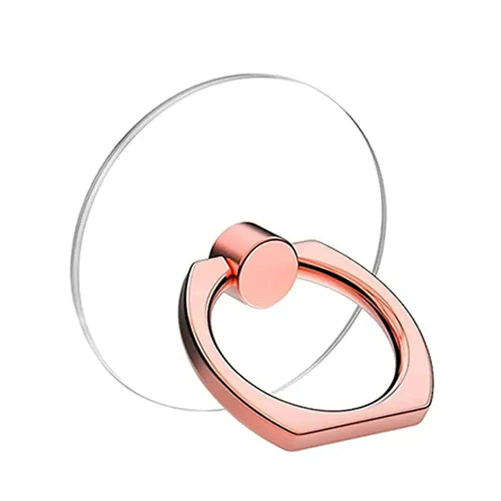 Transparent 360° Rotating Phone Holder Stand - Clear Finger Grip Mount with Adjustable Kickstand for Mobile Devices