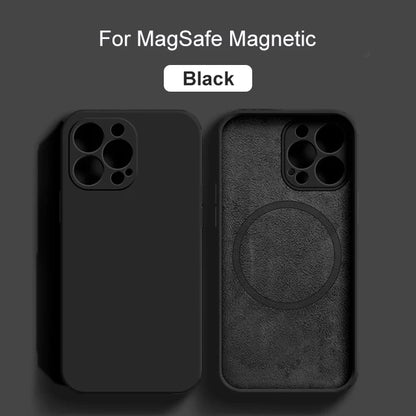 MagSafe Magnetic Silicone Case - Original Wireless Charging Cover for iPhone 15 14 13 12 11 Pro Max Mini X XR XS 8 Plus