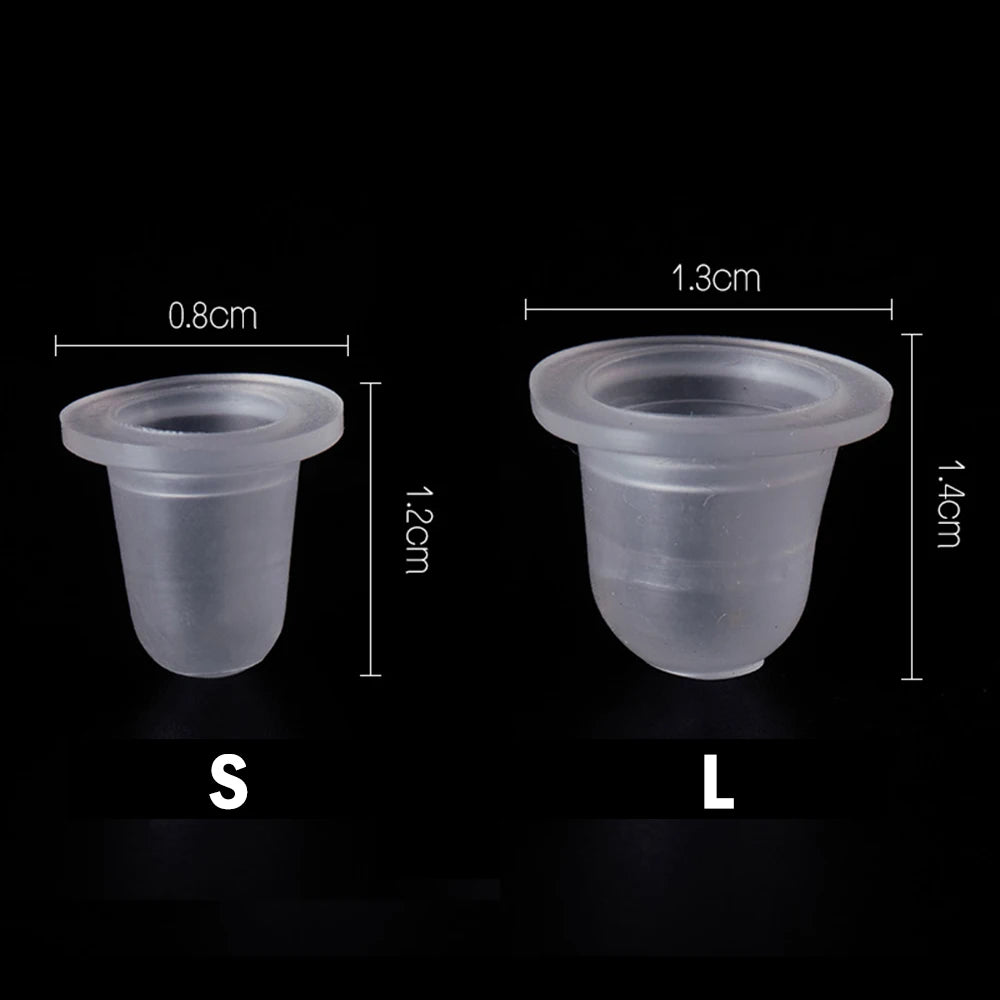 100/500/1000pcs Disposable Silicone Tattoo Ink Cup Caps — Pigment Holder Containers for Tattoo Accessories
