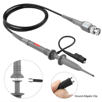 P6100 BNC Oscilloscope Probe Kit - 100MHz 1X/10X High-Precision Test Leads with Alligator Clip