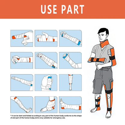 First Aid Universal Aluminum Splint Roll — Medical Survival Polymer for Bone Support, Emergency Kit for Outdoor & Travel