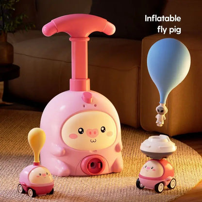 Educational Rocket Balloon Launcher Toy: Inertial Air Power Car Tower Science Toy for Kids - Perfect New Year Gift