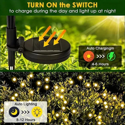 Solar Wind Firefly Garden Lights – LED Outdoor Lawn Lamp with Wind-Driven Effect, Landscape Ground Plug Holiday Garden Decoration