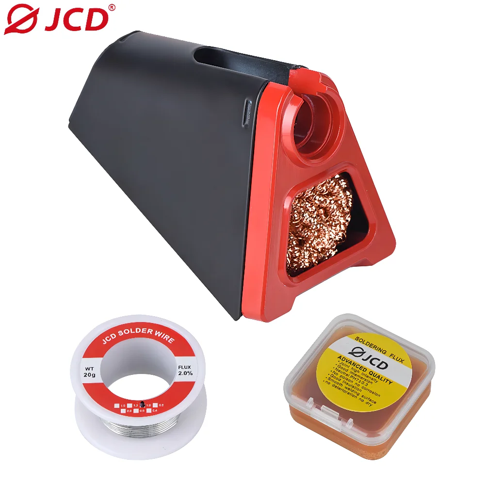 JCD 820 Aluminum Alloy Soldering Iron Stand – Electric Holder with Copper Cleaning Ball & RMA Flux