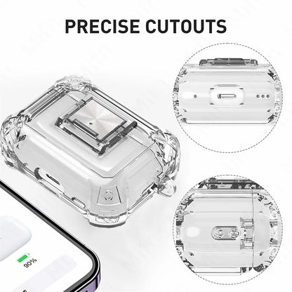 Carbon Fiber AirPods Case for Pro 1/2 & AirPods 3 – Shockproof Headset Cover with Switch Design for Men