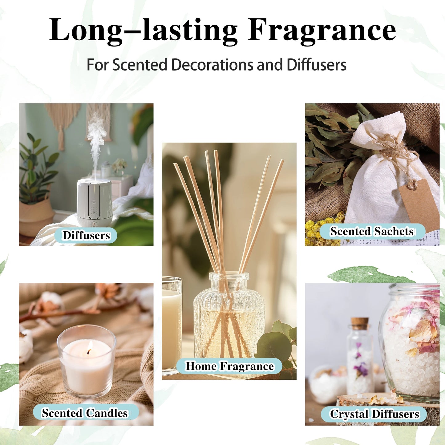 EUQEE 10ml Fragrance Oil Roll-On - Long-Lasting Perfume Scent for Diffusers, Burners & Aromatherapy