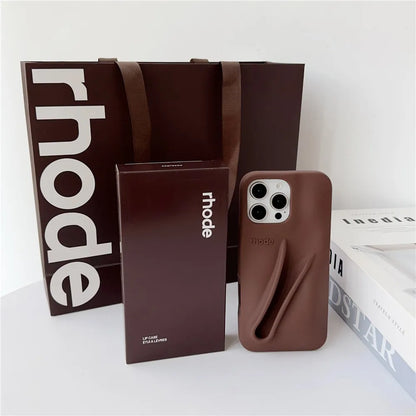 Rhode Bag iPhone Case - Lip Gloss Style Silicone Stand Cover for iPhone 17 Air 16 15 14 13 12 Pro Max Plus 16E