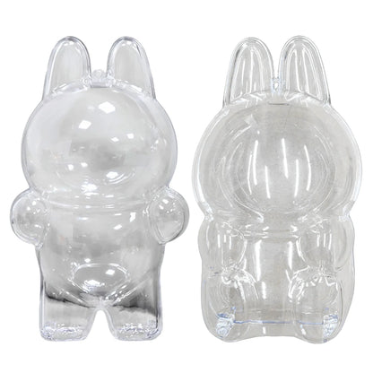 Labubu Transparent Protective Cover for Elf Doll - Cute Monster Toy Storage & Display Case for Party Plushies